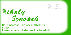 mihaly sznopek business card